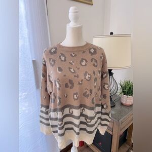 Pink Lily animal print sweater